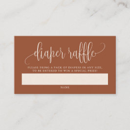 Tarjeta Raffle de pañal de escritura de Bonito de