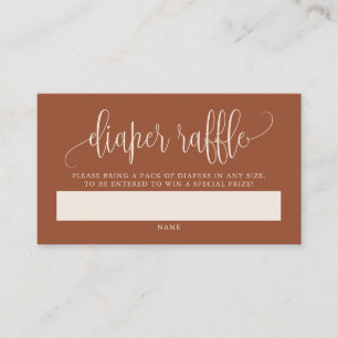 Tarjeta Raffle de pañal de escritura de Bonito de 