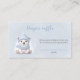 Tarjeta Raffle de pañal de invierno azul Bear Baby