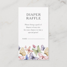 Tarjeta Raffle de pañal de mariposa