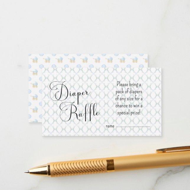 Tarjeta Raffle de pañal de patrón de transporte pa (Anverso/Reverso In Situ)