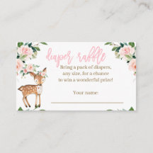 Tarjeta Raffle de pañal para animales de Woodland