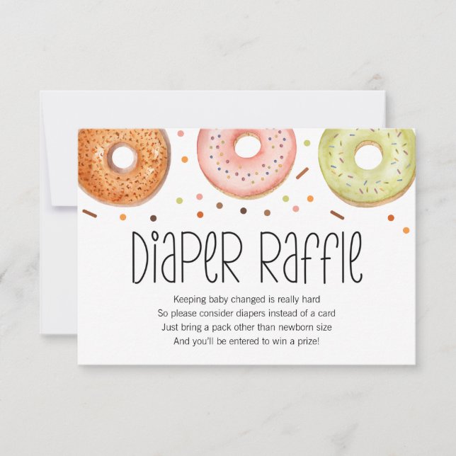 Tarjeta Raffle de pañal para bebé de donut (Anverso)