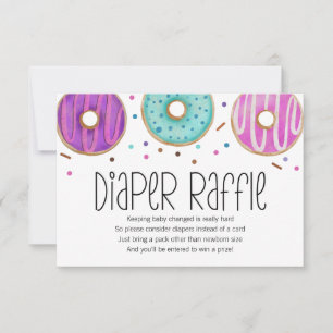 Tarjeta Raffle de pañal para bebé de donut