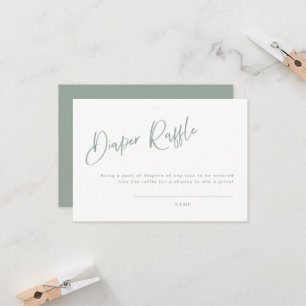 Tarjeta Raffle de pañales Baby Shower azul/verde p