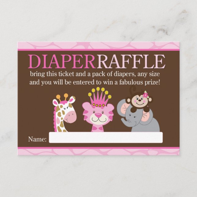 Tarjeta Raffle de pañales Baby Shower de la Reina  (Anverso)