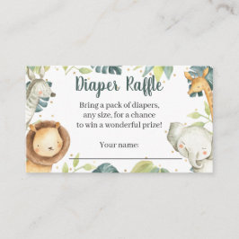 Tarjeta Raffle de pañales Baby Shower para animale