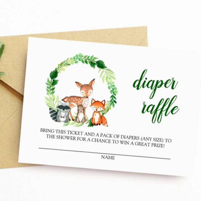Tarjeta Raffle de pañales Baby Shower para animale (Subido por el creador)