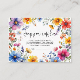 Tarjeta Raffle de pañales Baby Shower para flores 