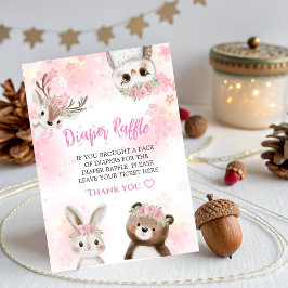 Tarjeta Raffle de pañales Baby Shower para Woodlan