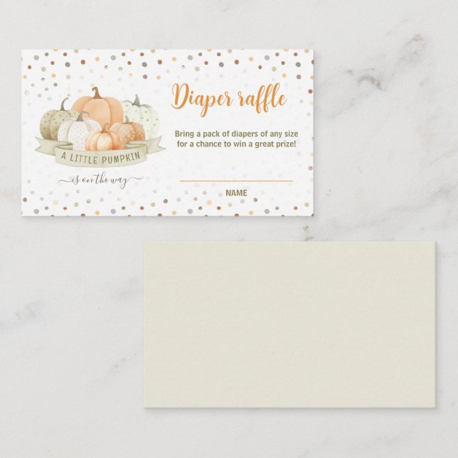 Tarjeta Raffle de pañales Baby Shower verde calaba (Anverso / Reverso)