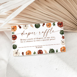 Tarjeta Raffle de pañales de calabaza, Baby Shower
