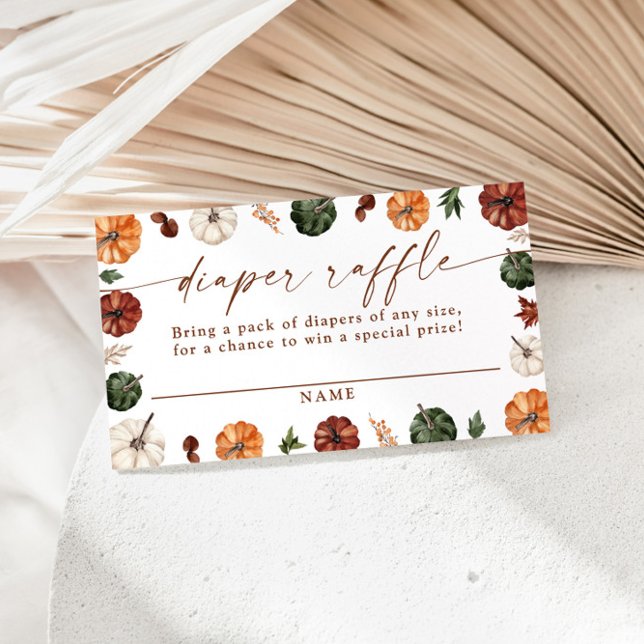 Tarjeta Raffle de pañales de calabaza, Baby Shower (Subido por el creador)