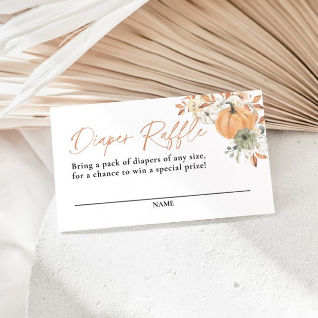 Tarjeta Raffle de pañales de calabaza, Baby Shower (Subido por el creador)
