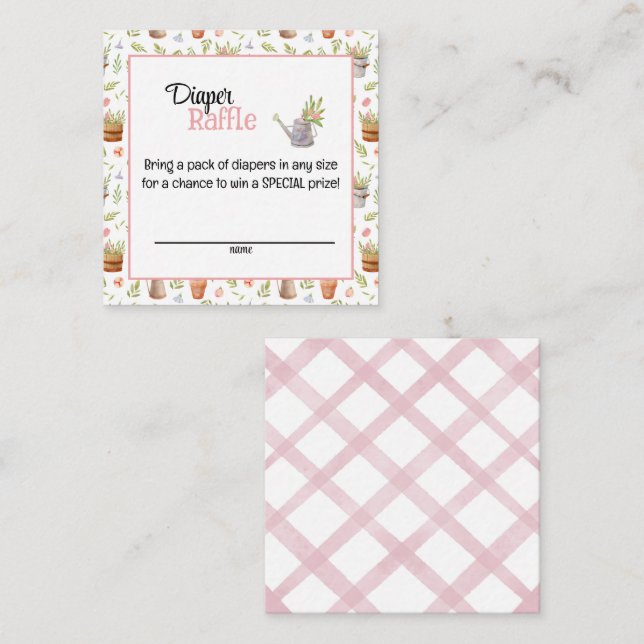 Tarjeta Raffle de pañales de crecimiento local (Anverso / Reverso)