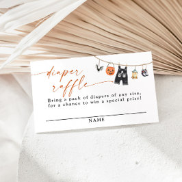 Tarjeta Raffle de pañales de Little Boo Halloween