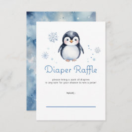 Tarjeta Raffle de pañales de pingüino - Tema del i