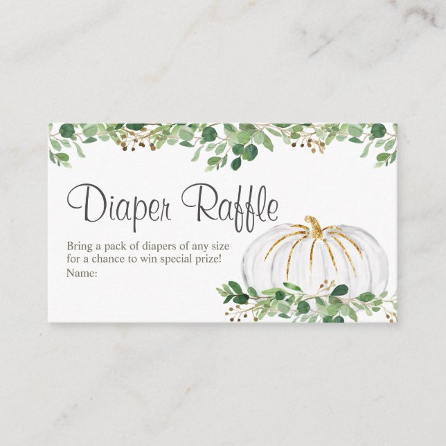 Tarjeta Raffle de pañales florales de verdor de ca (Anverso)