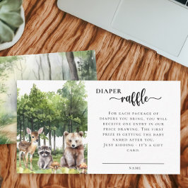 Tarjeta Raffle de pañales para animales de Woodlan