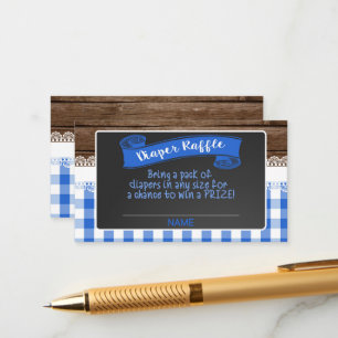 Tarjeta Raffle de pañales para bebés Q - Azul