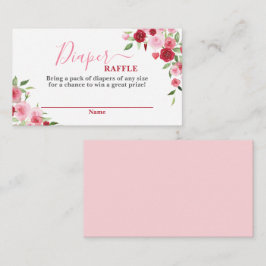 Tarjeta Raffle de San Valentín Baby Shower Diaper