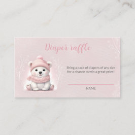 Tarjeta Raffle Diaper Baby Shower de Polar Bear Wi