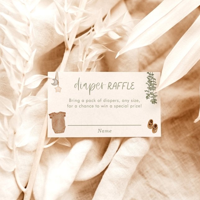 Tarjeta Raffle Diaper, Baby Shower Neutral Verde S (Subido por el creador)