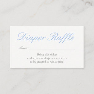 Tarjeta Raffle Diaper Blue Hearts Ligeros