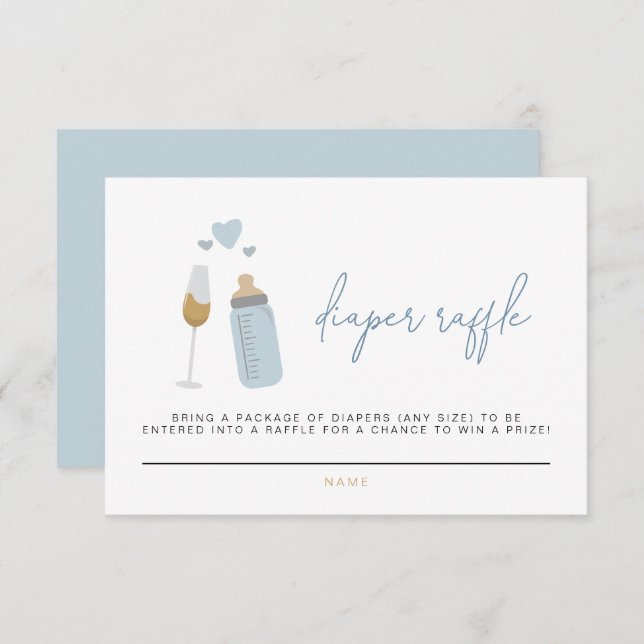 Tarjeta Raffle Diaper de Botellas de ANDI Blue Pop (Anverso / Reverso)