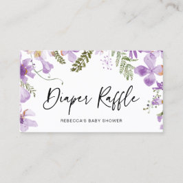 Tarjeta Raffle Diaper de color de color morado