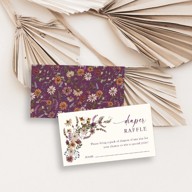 Tarjeta Raffle Diaper de Flor Silvestre (Wildflower Diaper Raffle Card
)