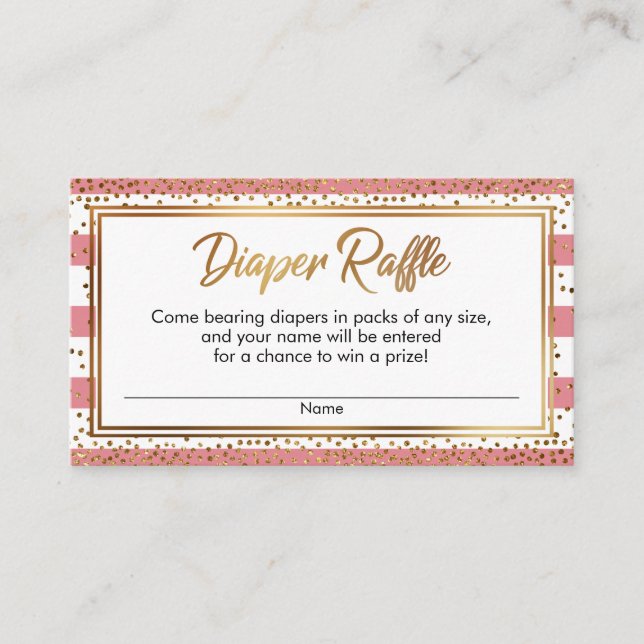 Tarjeta Raffle Diaper de Fresa Ice Confetti (Anverso)