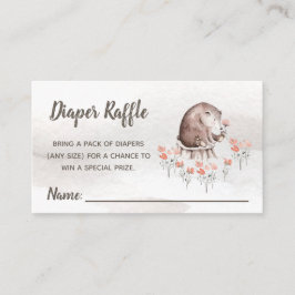 Tarjeta Raffle Diaper de Woodland Baby Shower