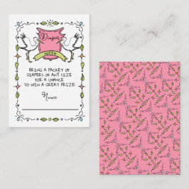 Tarjeta Raffle Diaper Escudo de la cigüeña dibujad