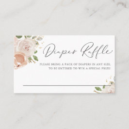 Tarjeta Raffle Diaper Mauve Peach Flowers