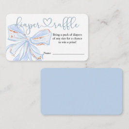 Tarjeta Raffle Diaper para niño de Moda Blue Bow B