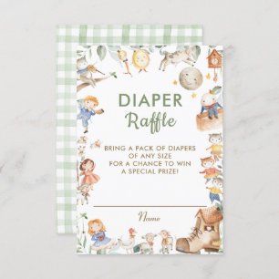Tarjeta Raffle Diaper Raffle de moda Rhyme Greener