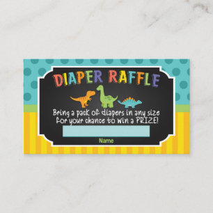 Tarjeta Raffle Dinosaur Baby Shower Diaper