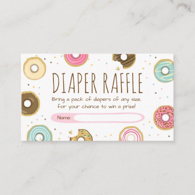 Tarjeta Raffle Donut Diaper Doughnut Rprinkle Diap (Anverso)