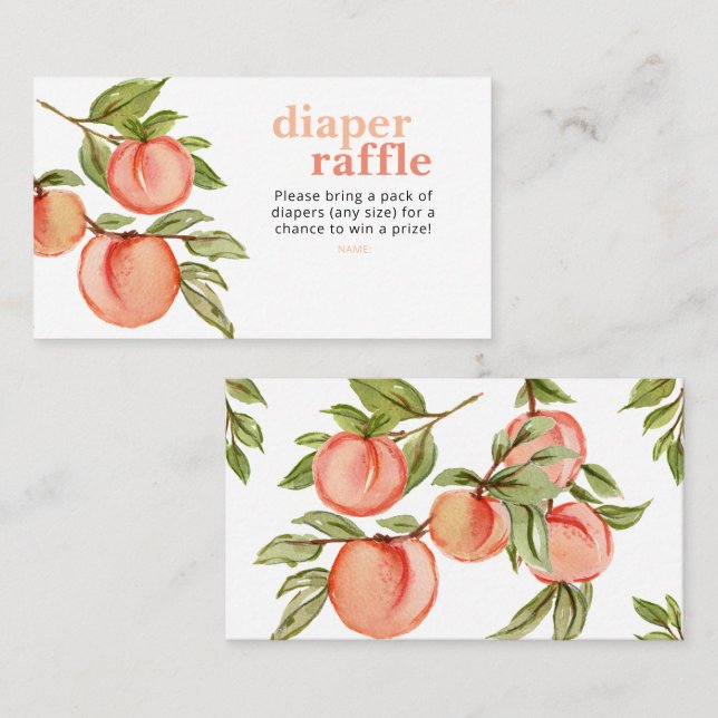 Tarjeta Raffle Dulce Dulce Baby Shower Peach (Anverso / Reverso)