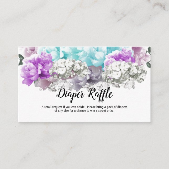 Tarjeta Raffle Dulce Dulce Floral Baby Shower Diap (Anverso)