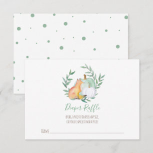 Tarjeta Raffle Fox Diaper - Baby Shower Neutral Fa