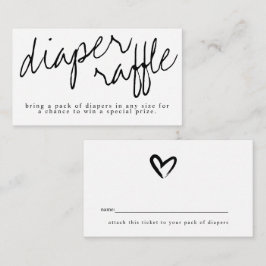 Tarjeta Raffle moderna Oh bebé negro y pañal blanc