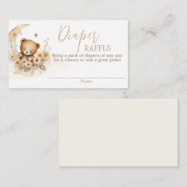 Tarjeta Raffle Neutral Teddy Bear Diaper