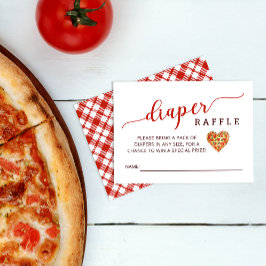 Tarjeta Raffle Pizza Baby Shower Diaper | Tema de 