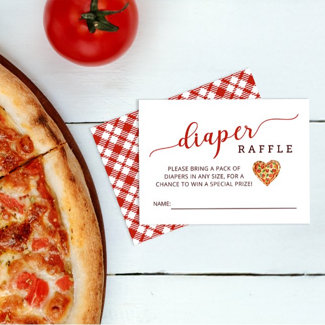 Tarjeta Raffle Pizza Baby Shower Diaper | Tema de  (Diaper Raffle)