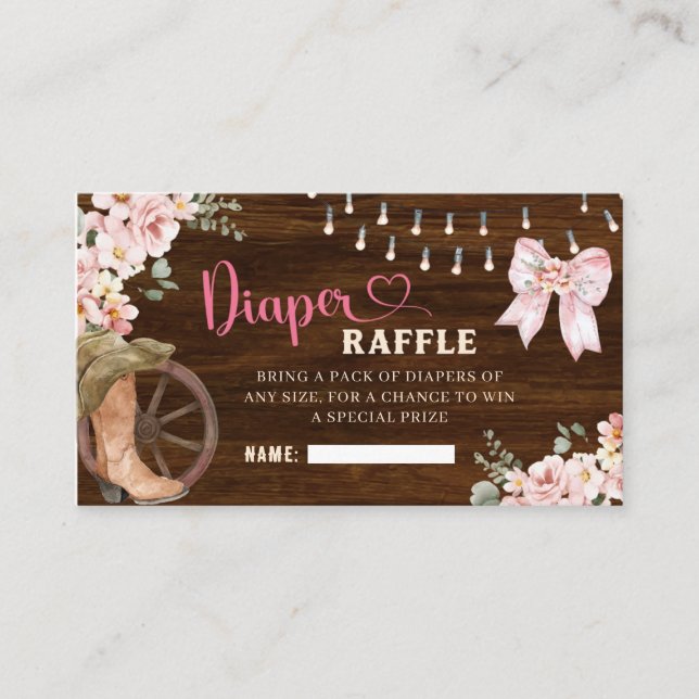 Tarjeta Raffle Raffle floral de maderas rusas (Anverso)