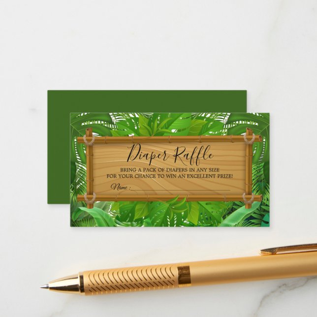 Tarjeta Raffle Raffle Palm Diaper Tropical (Anverso/Reverso In Situ)