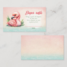 Tarjeta Raffle Tropical Flamingo Baby Shower Diape