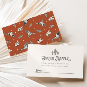 Tarjeta Raffle Wild West Diaper   Baby Shower occi